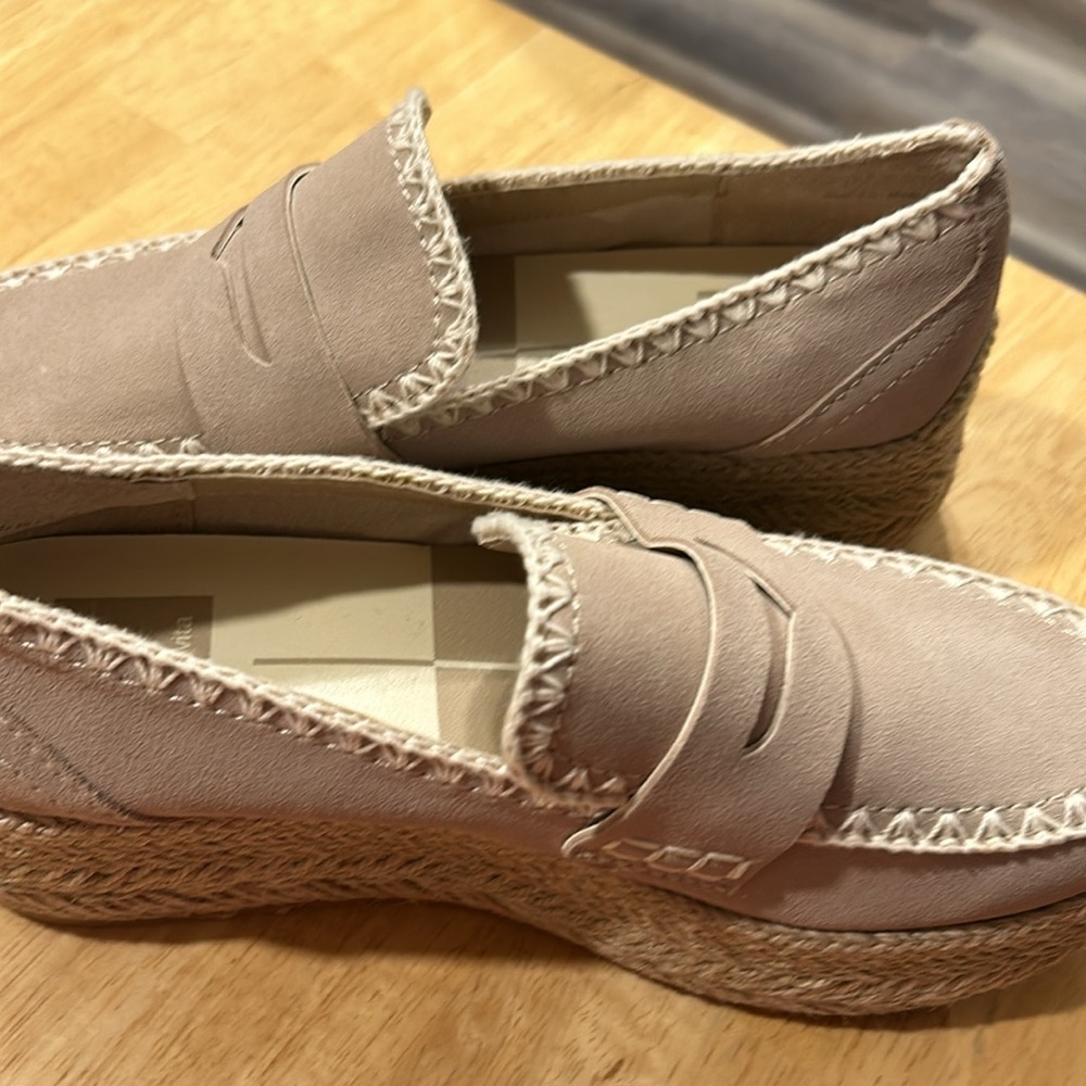 Dolce Vita Blush Tan Espadrille Platform Loafers - Picture 2 of 4